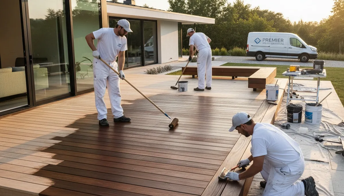 Marietta, GA deck painting service protecting outdoor wood with durable weather-resistant coatings